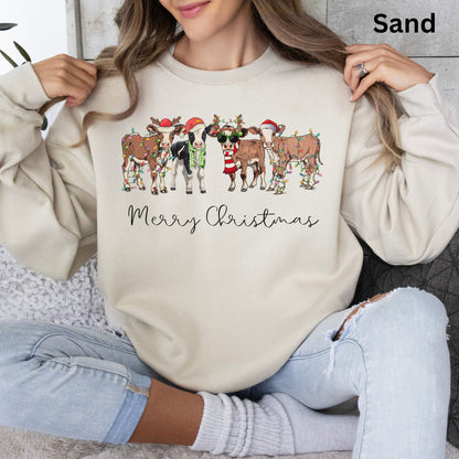 Merry Christmas Weihnachts-Kühe - Lustiger Weihnachtspullover
