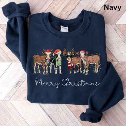 Merry Christmas Weihnachts-Kühe - Lustiger Weihnachtspullover