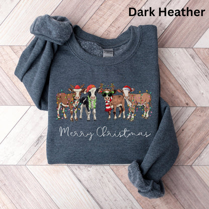 Merry Christmas Weihnachts-Kühe - Lustiger Weihnachtspullover