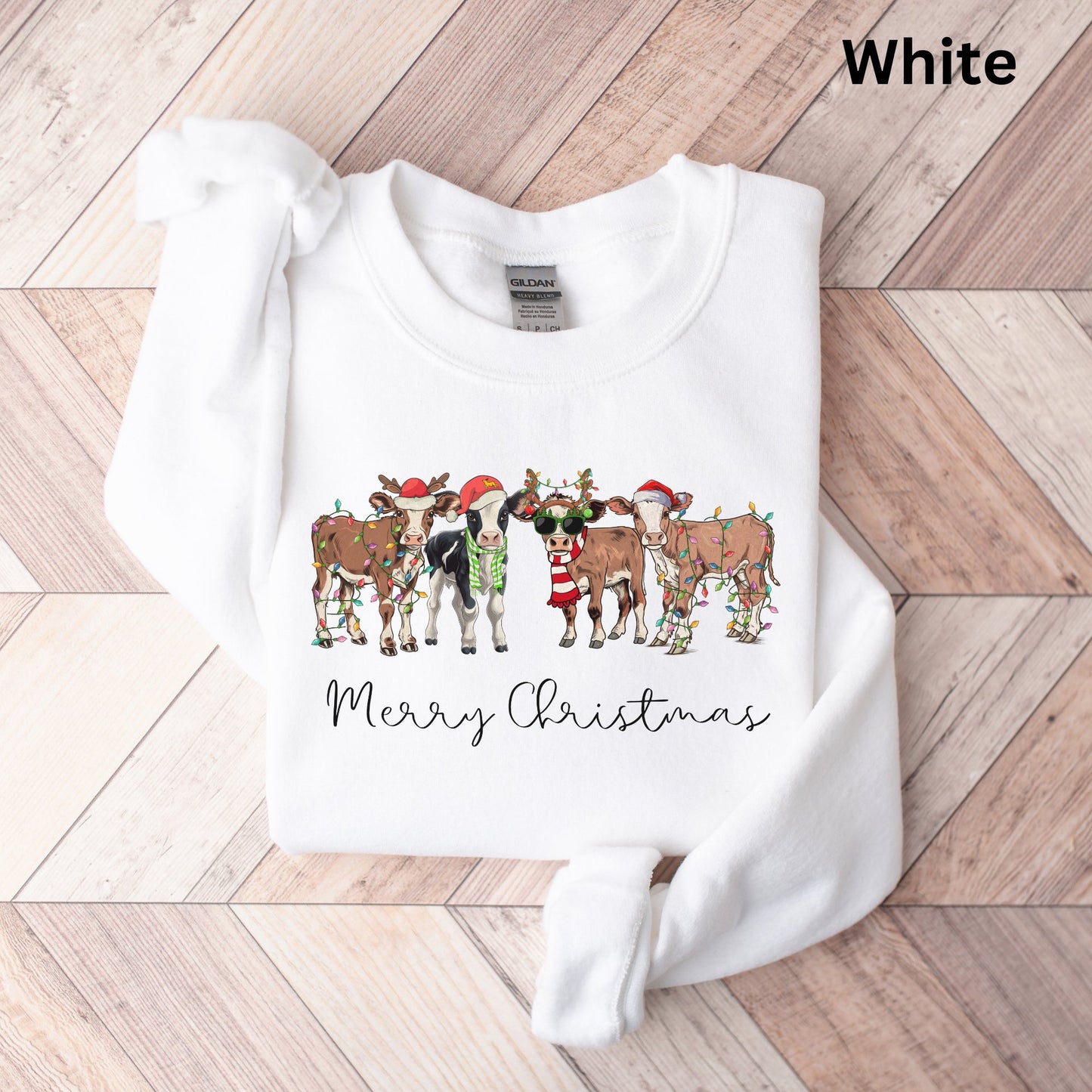 Merry Christmas Weihnachts-Kühe - Lustiger Weihnachtspullover