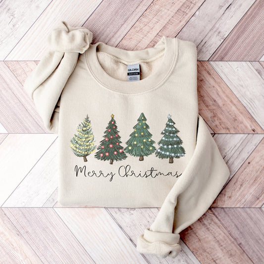 Merry Christmas Weihnachtsbäume - Weihnachtspullover